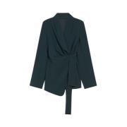 Max Mara Draped jacket med V-ringad Green, Dam