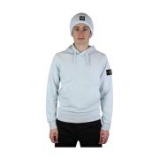 Stone Island Himmelblå Felpa Hoodie Blue, Herr