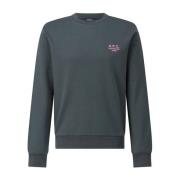 A.p.c. Logo Crew Neck Sweater Green, Herr