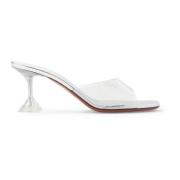 Amina Muaddi Metalltofflor med 7cm Klack White, Dam