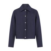 Windsor Casual Boxy Blouson med Reverskrage Blue, Dam