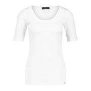 Marc Cain Elastisk Bomull Jersey Skjorta White, Dam