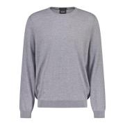 Hugo Boss Elastisk Ull Pullover Slim-Fit Modern Gray, Herr