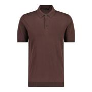 Roberto Collina Finstickad Polo Tröja Regular Fit Brown, Herr