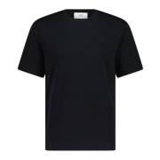 Ami Paris Logo T-shirt med ribbad rund hals Black, Herr