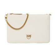 Pinko Vit läder dam crossbody väska White, Dam