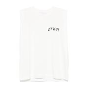 PINKO Vita Crew Neck Ärmlösa Toppar White, Dam