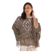 Twinset Gyllene Lurex Poncho Jackor Yellow, Dam