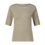 Marc Cain Klassisk 3/4 Ärm T-shirt Green, Dam