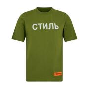 Heron Preston Ctnmb Logo T-Shirt Grön/Vit Kortärmad Green, Herr