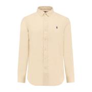 Polo Ralph Lauren Slim Fit Linneskjorta med Logobrodyr Beige, Herr