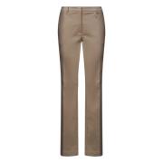 Guess Brun Straight Leg Byxor med Medium Midja Brown, Dam