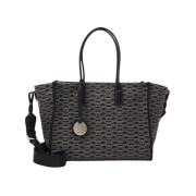 Emporio Armani Monogram Tote Väska Black, Dam