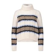 Marc Cain Randig Alpackaull Turtleneck Tröja Multicolor, Dam