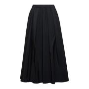 Max Mara Weekend Asymmetrisk Ribbad Midja Kjol Black, Dam