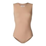 Maison Margiela Teknisk Body Skin Ärmlös Topp Brown, Dam