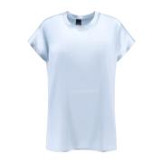 PINKO Silke Crew-neck Kortärmad Topp Blue, Dam