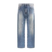 Balmain Hög Midja Ripped Jeans Blue, Herr