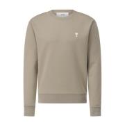 Ami Paris Klassisk Crew Neck Sweater Beige, Herr