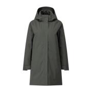 Scandinavian Edition Vattentät Parka med Avtagbar Huva Green, Dam