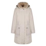 Woolrich Arktisk Teknisk Parka med Fuskpäls White, Dam