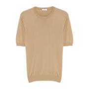 Boglioli Beige bomulls-T-shirt med ribbade detaljer Beige, Herr