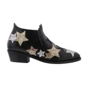 Chiara Ferragni Collection Svart Glitter Cowgirl Stövlar Black, Dam