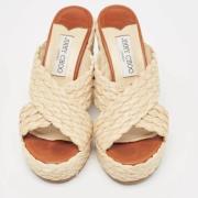 Jimmy Choo Pre-owned Pre-owned Raffia sandaler Beige, Dam