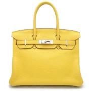 Hermès Vintage Pre-owned Laeder handvskor Yellow, Dam