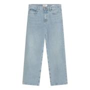 Frame Cropped Jane Jeans Blue, Dam