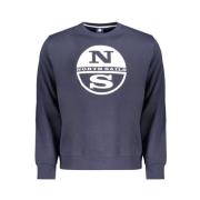 North Sails Blå Bomulls Sweatshirt med Logotyptryck Blue, Herr