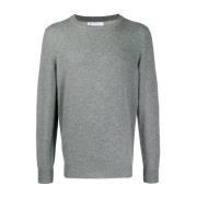 Brunello Cucinelli Lyxig Crew Neck Stickad Tröja Ljusgrå Gray, Herr