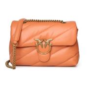 Pinko Orange Love Bag Puff Quiltad Läder Orange, Dam