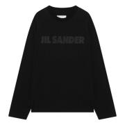 Jil Sander Långärmad rund hals T-shirt Black, Herr