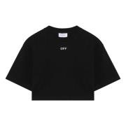 Off White Kortärmad rund hals T-shirt Black, Dam