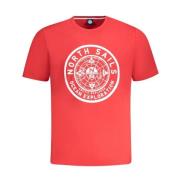 North Sails Röd Bomull T-shirt för Män Red, Herr