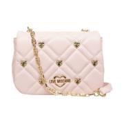 Love Moschino Rosa Quiltad Axelväska Pink, Dam