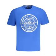 North Sails Blå Bomull Crew Neck T-shirt Blue, Herr