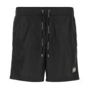 Dolce & Gabbana Svarta polyester simshorts Black, Herr