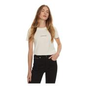 Calvin Klein Vit Bomull Logo T-shirt White, Dam