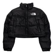 The North Face Svart Nuptse Kort Jacka Black, Dam