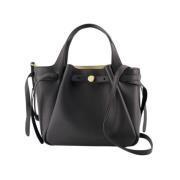 Tory Burch Svart läder satchel väska med handtag Black, Dam