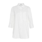 Himon's Elegant Vit Blus med Trekvartsärmar White, Dam