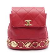 Chanel Vintage Pre-owned Laeder ryggsckar Red, Dam