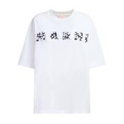 Marni Vit Logotyp Tryck T-shirts och Polos White, Dam