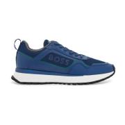 Boss Sportygröna sneakers med vit sula Blue, Herr