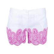 Michael Kors Vita Plommonblomsmini-shorts White, Dam