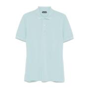 Tom Ford Blått Poloshirt med Logobrodyr Blue, Herr