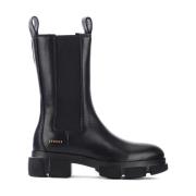 Copenhagen Studios Svart läder Chunky Boot med 5cm klack Black, Dam