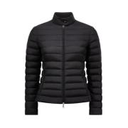 Moncler Kort Dunjacka - Svart, Slim Fit Black, Dam